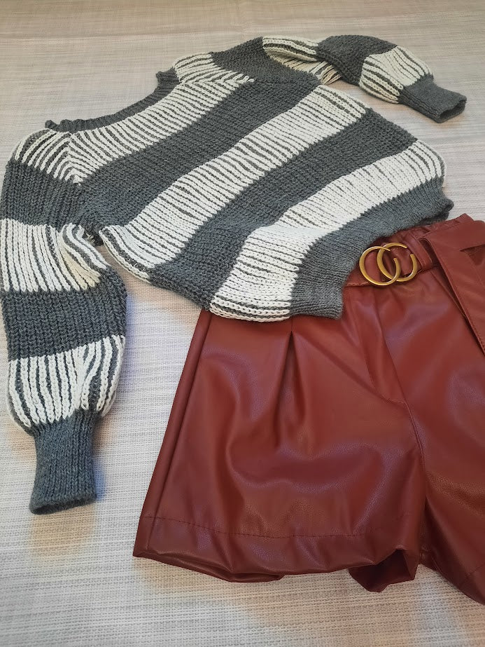 Maglioncino Maxirighe grigio