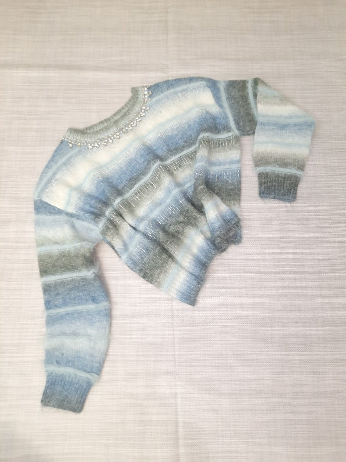 Maglioncino Strass azzurro