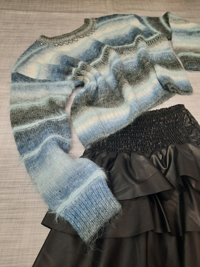 Maglioncino Strass azzurro