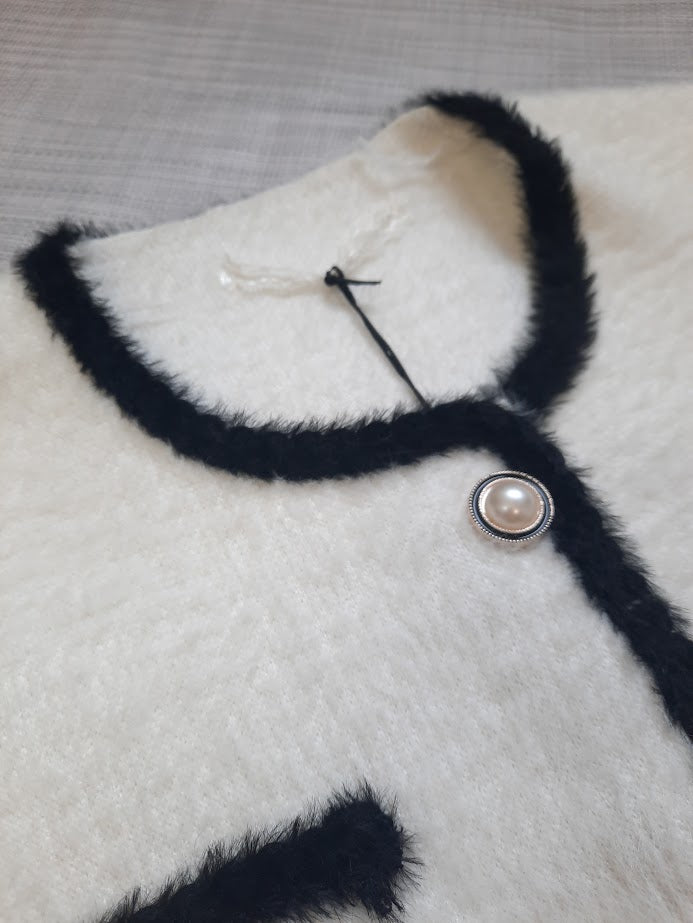 Cardigan Chanellino Bianco