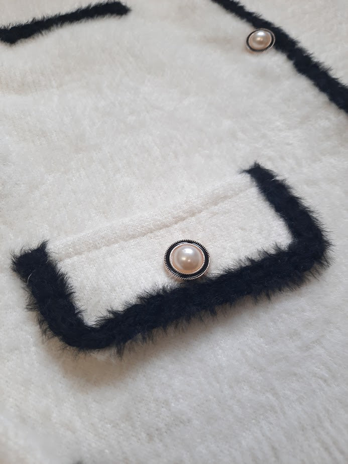 Cardigan Chanellino Bianco