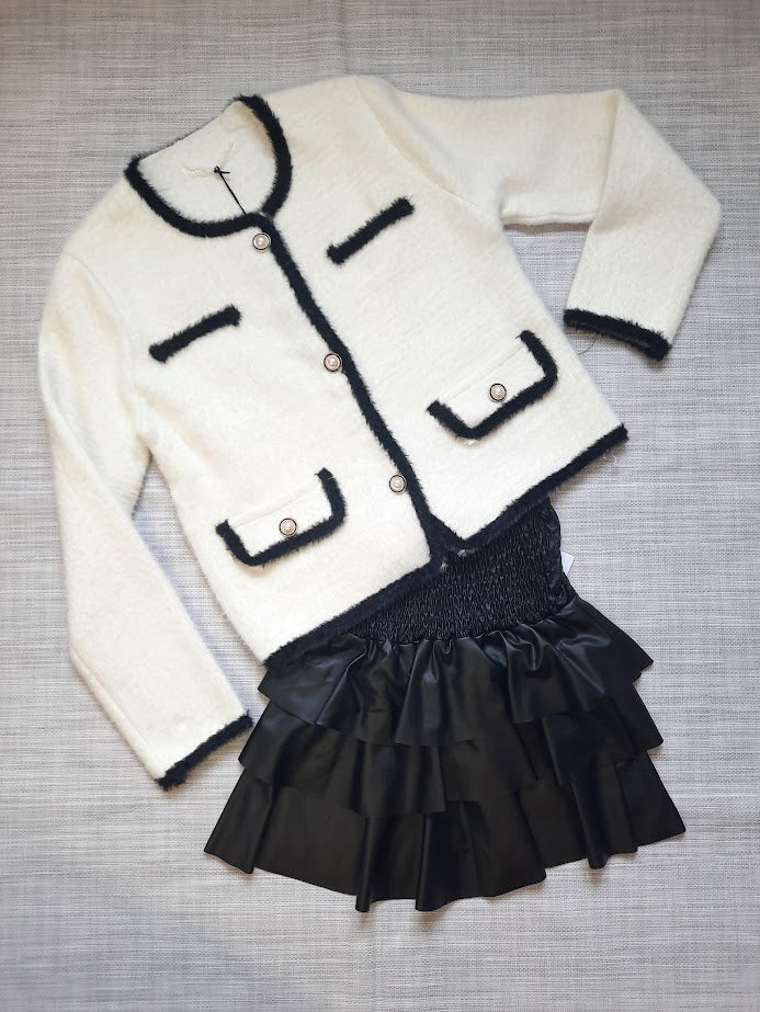 Cardigan Chanellino Bianco