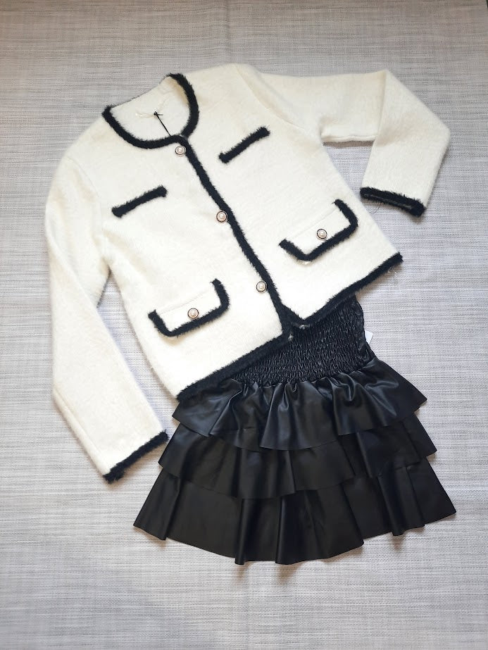 Cardigan Chanellino Bianco