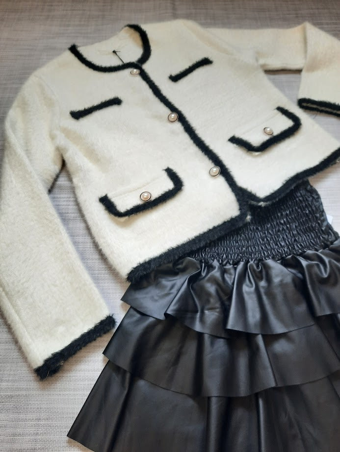 Cardigan Chanellino Bianco