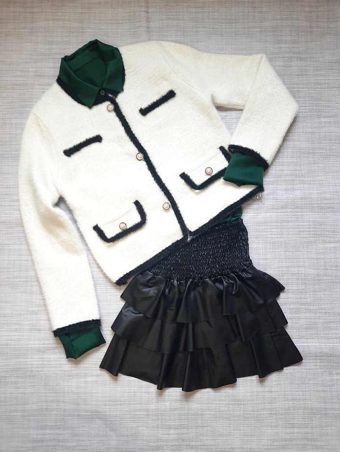 Cardigan Chanellino Bianco