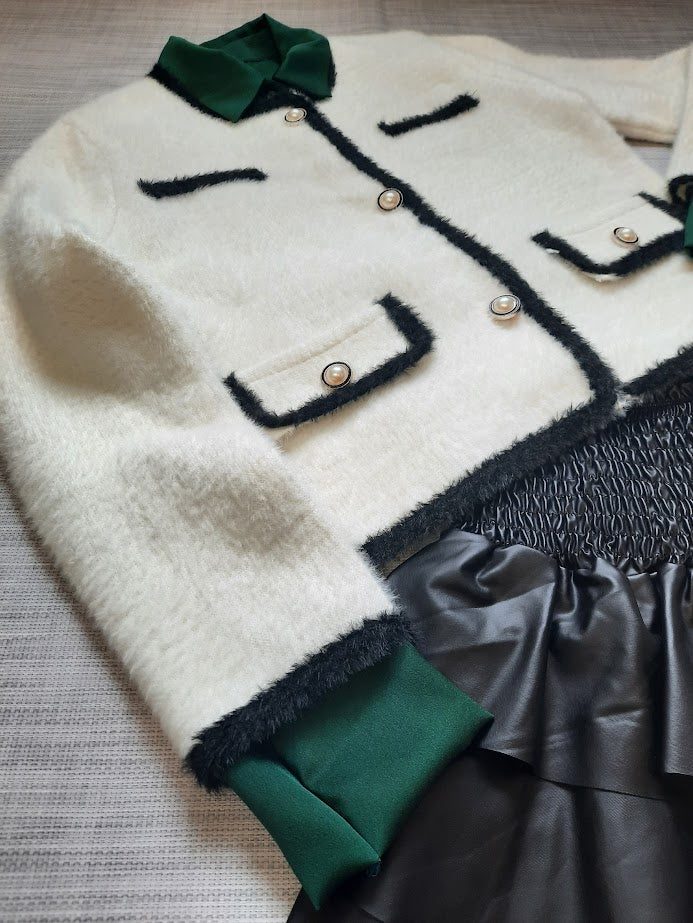Cardigan Chanellino Bianco