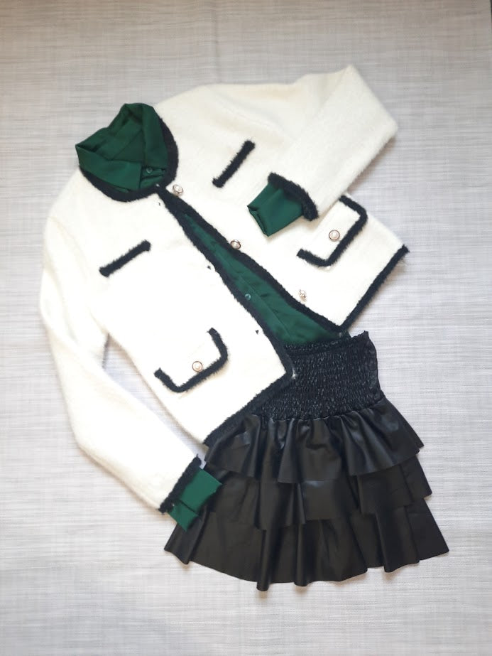 Cardigan Chanellino Bianco