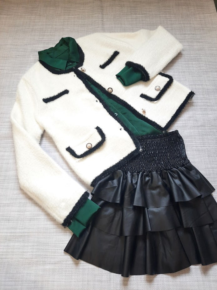 Cardigan Chanellino Bianco