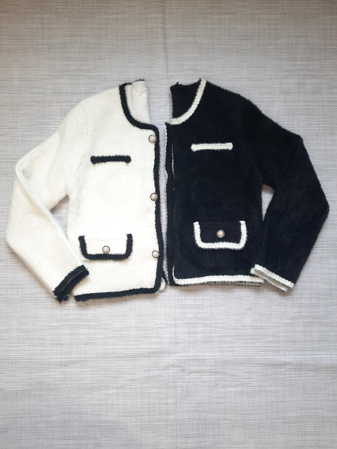 Cardigan Chanellino Bianco