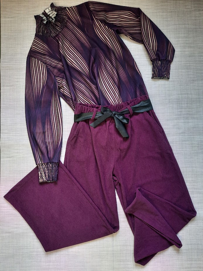 Pantalone Velluto Grande Viola