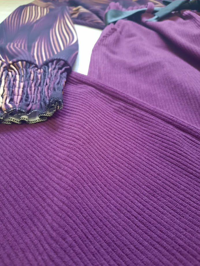 Pantalone Velluto Grande Viola