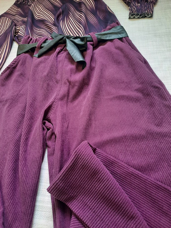 Pantalone Velluto Grande Viola