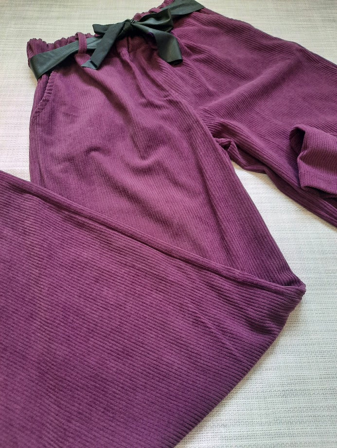 Pantalone Velluto Grande Viola