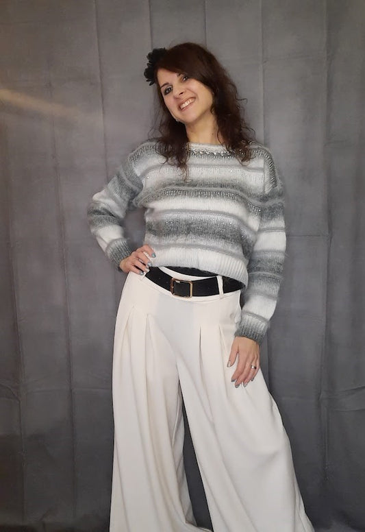 Maglioncino Strass grigio