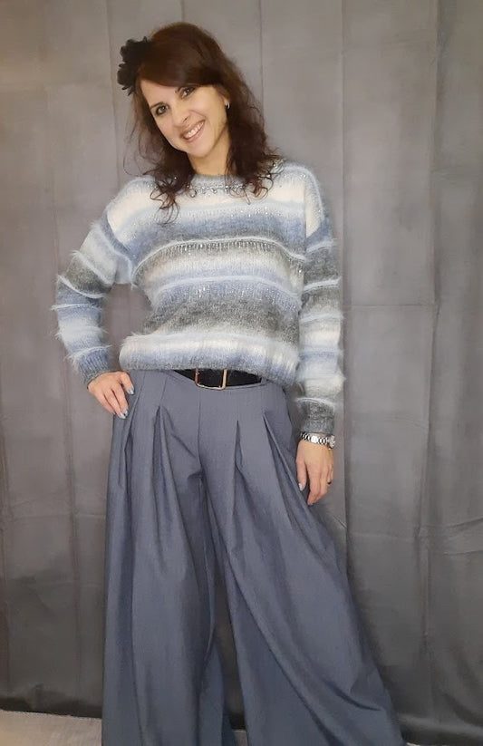 Maglioncino Strass azzurro