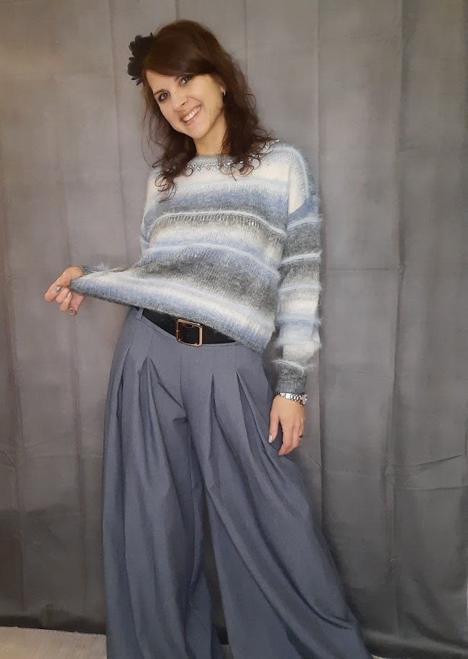 Maglioncino Strass azzurro
