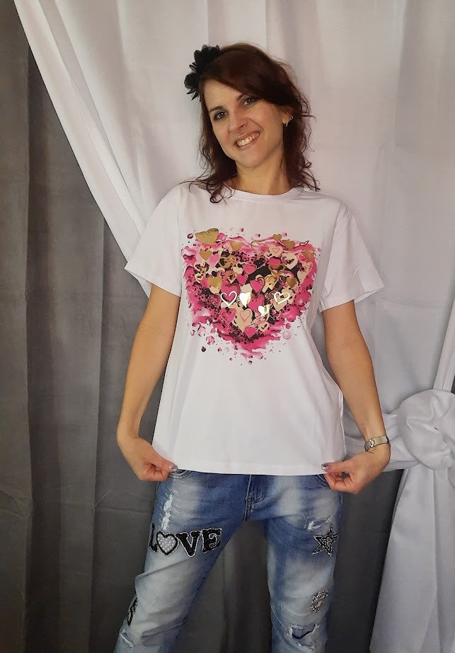 T-shirt Cuore Fuxia