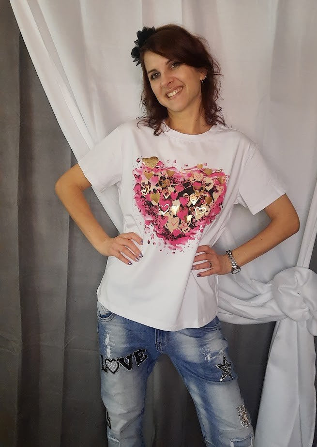 T-shirt Cuore Fuxia