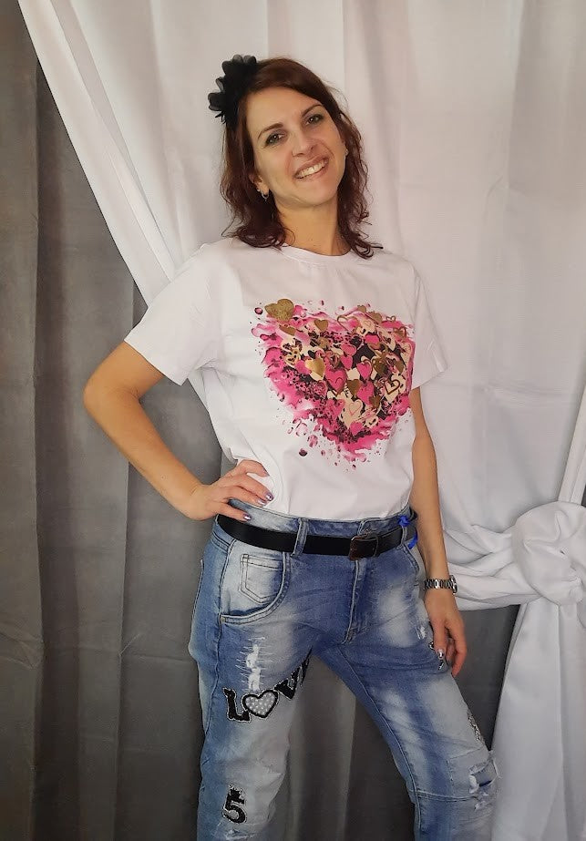 T-shirt Cuore Fuxia