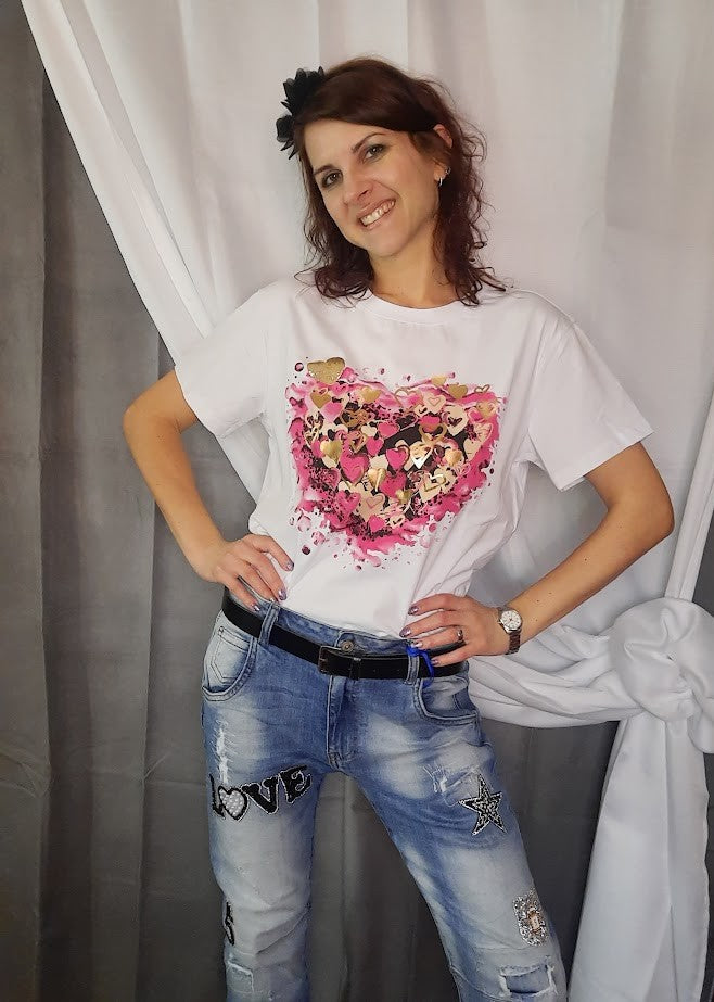 T-shirt Cuore Fuxia