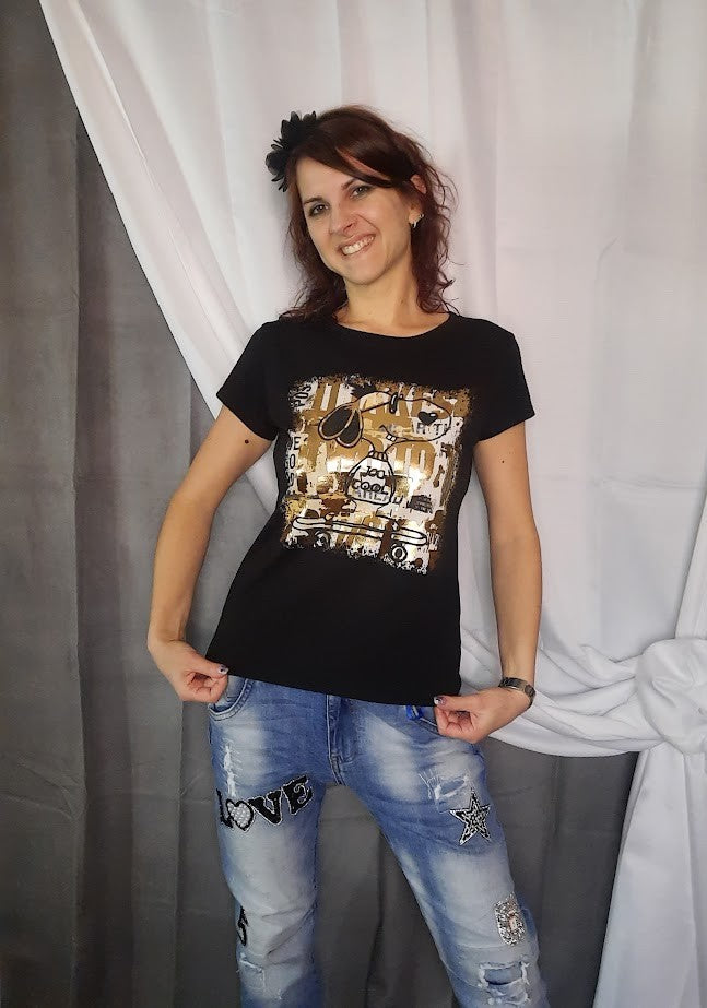T-shirt Snoopy Nera
