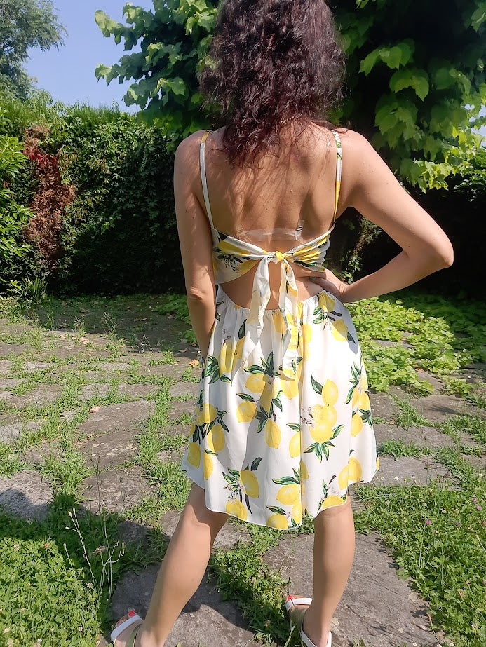 Abito Limoni Corto Bianco