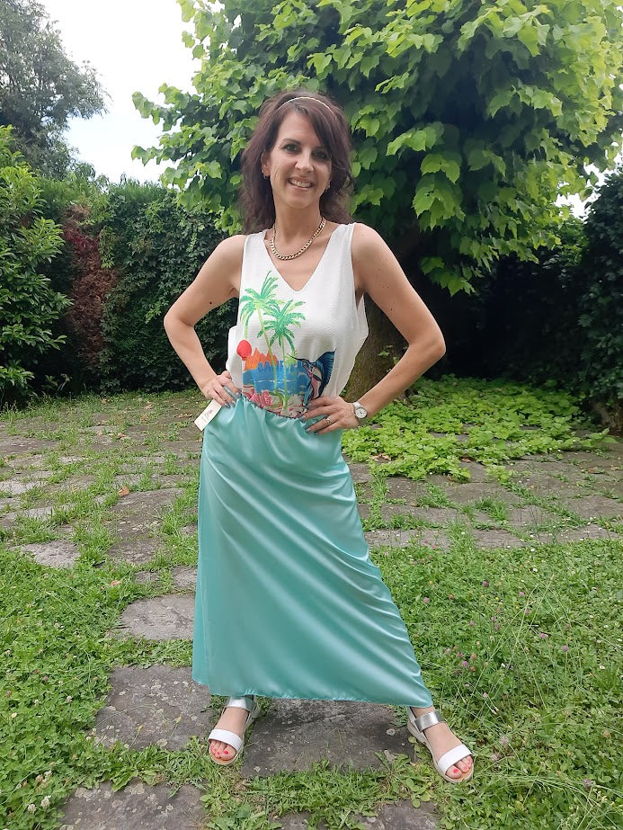 Gonnellina Satin Verde Acqua