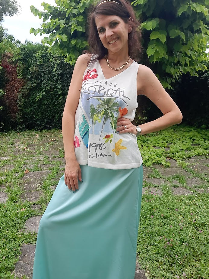 Gonnellina Satin Verde Acqua