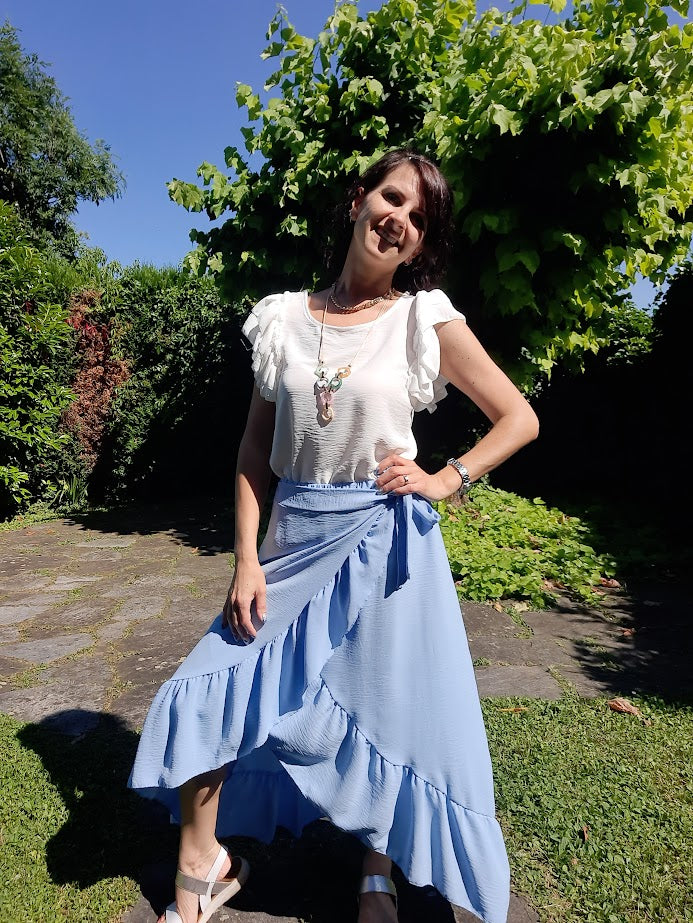 Gonnellina Volant Celeste