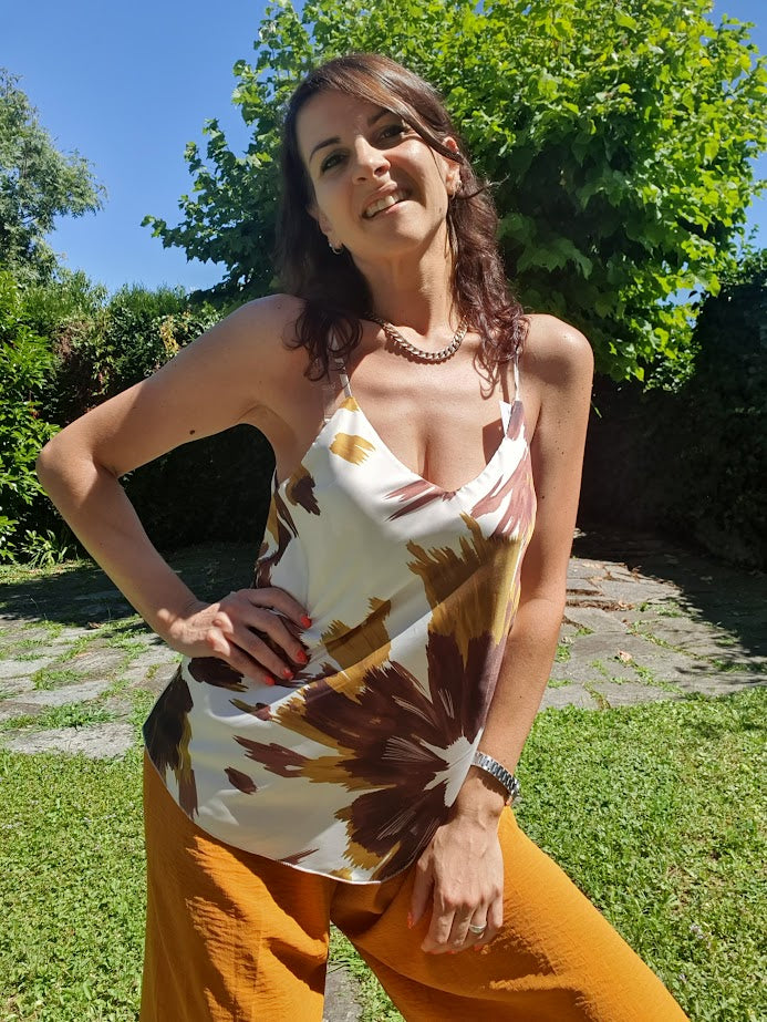 Top Lucido Fantasia Ocra