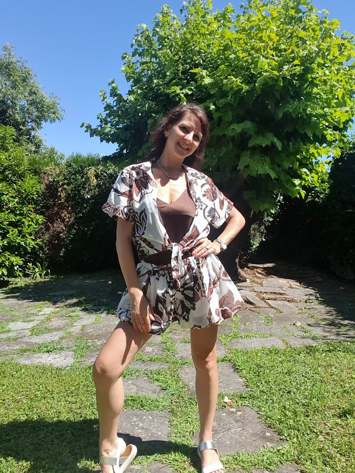 Top Satin Marrone