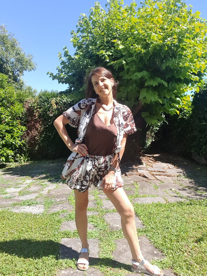 Top Satin Marrone