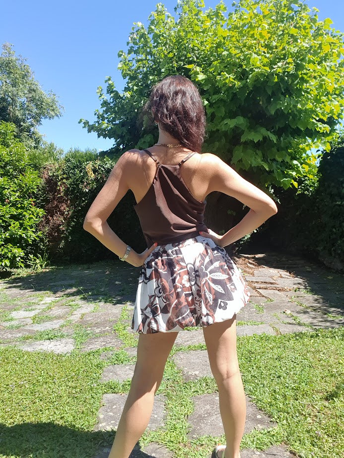 Top Satin Marrone