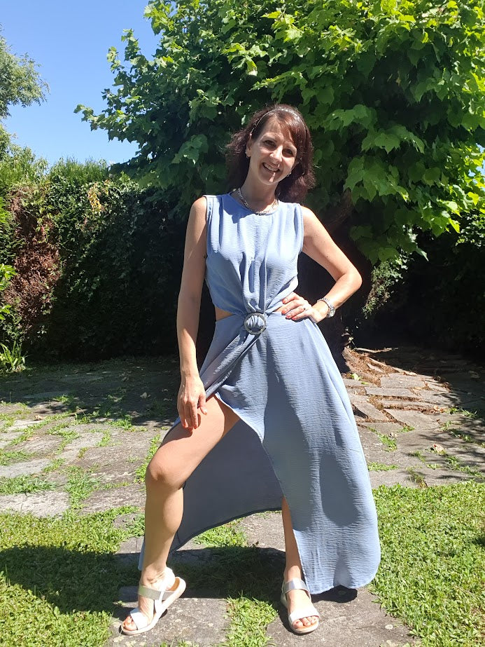 Abito Cut-out Celeste