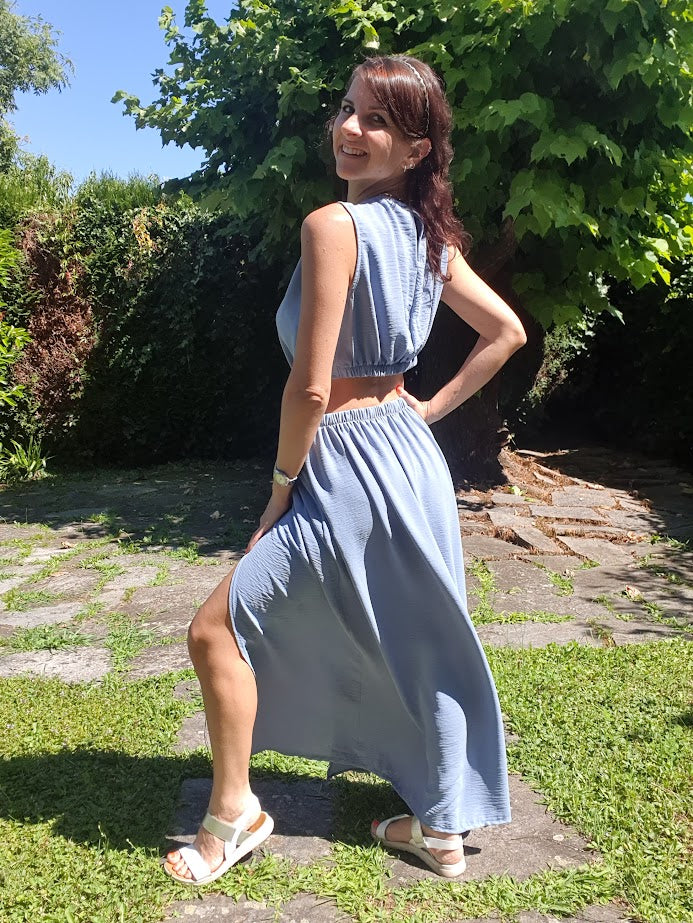 Abito Cut-out Celeste