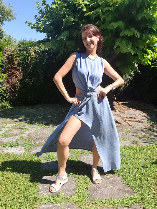Abito Cut-out Celeste