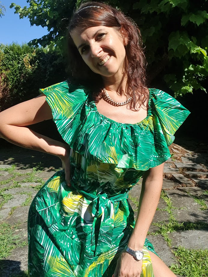 Abito Tropical Volant
