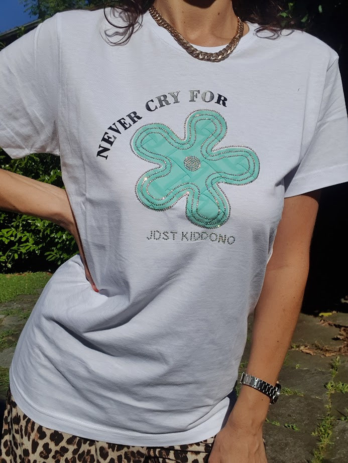 T-shirt Fiore Verde Acqua