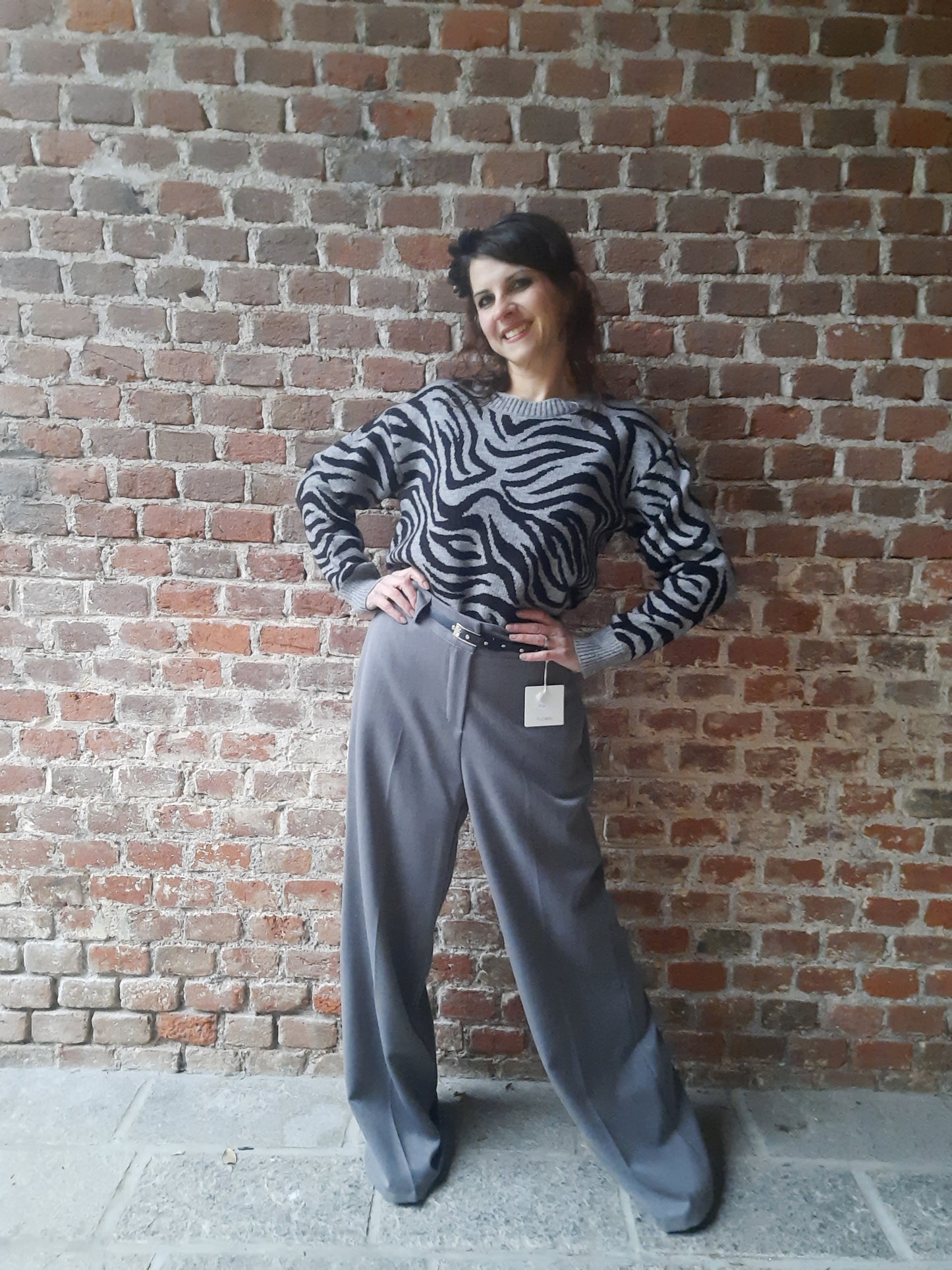 Maglione Zebra Grigio