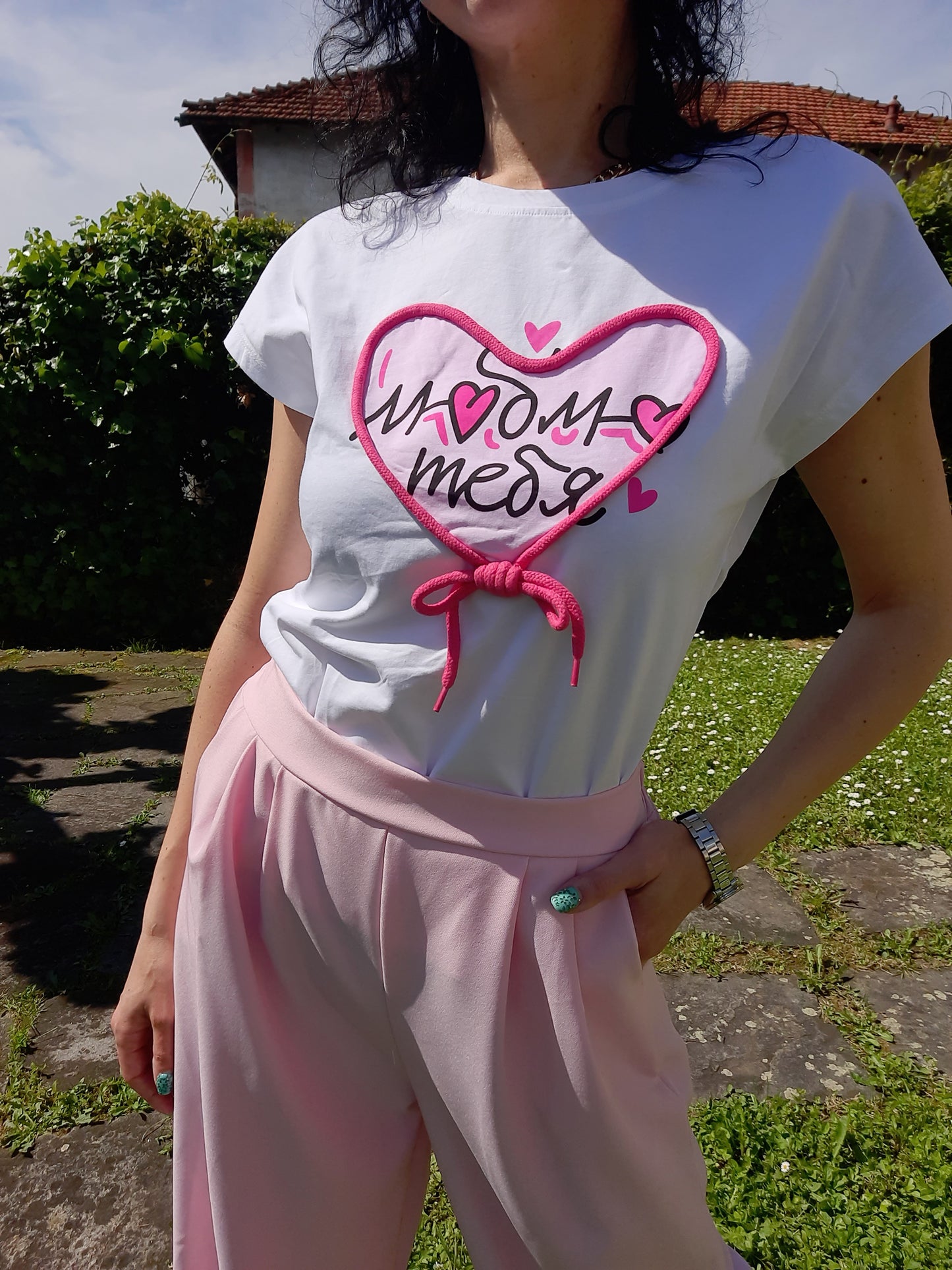 T-shirt Alternativa Cuore Fucsia