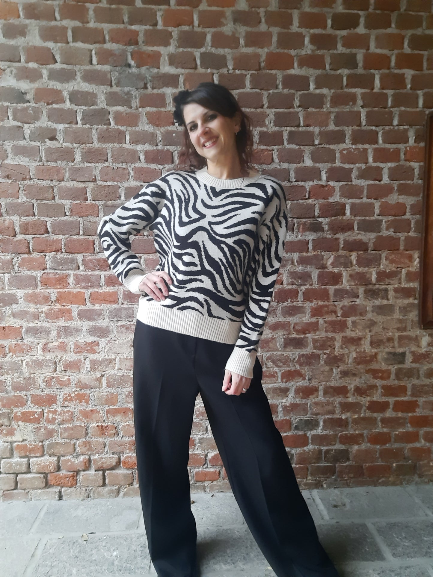 Maglione Zebra Beige