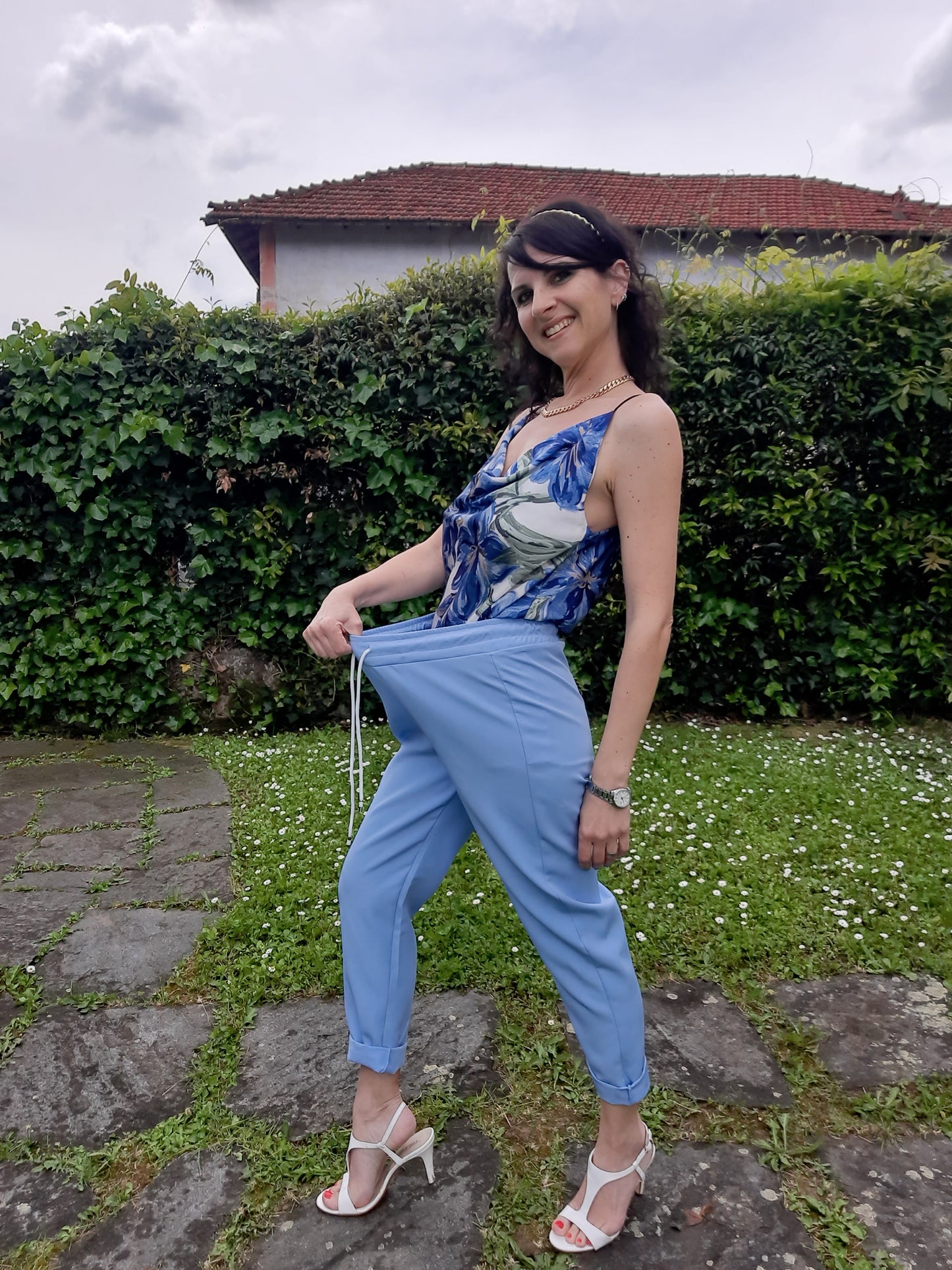 Completo Sporty Chic Celeste