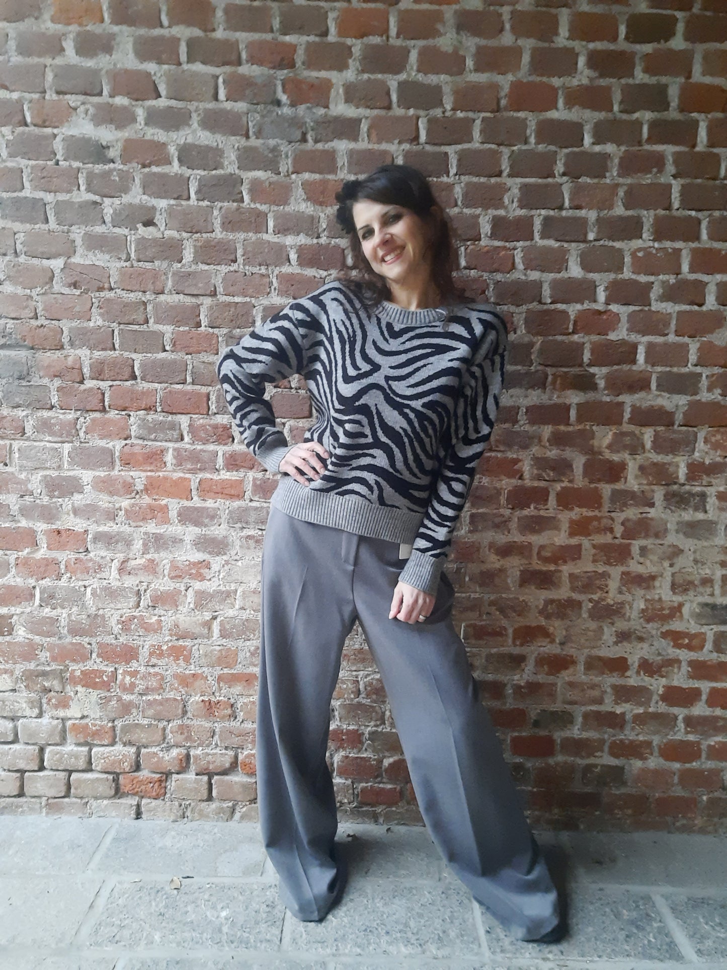 Maglione Zebra Grigio