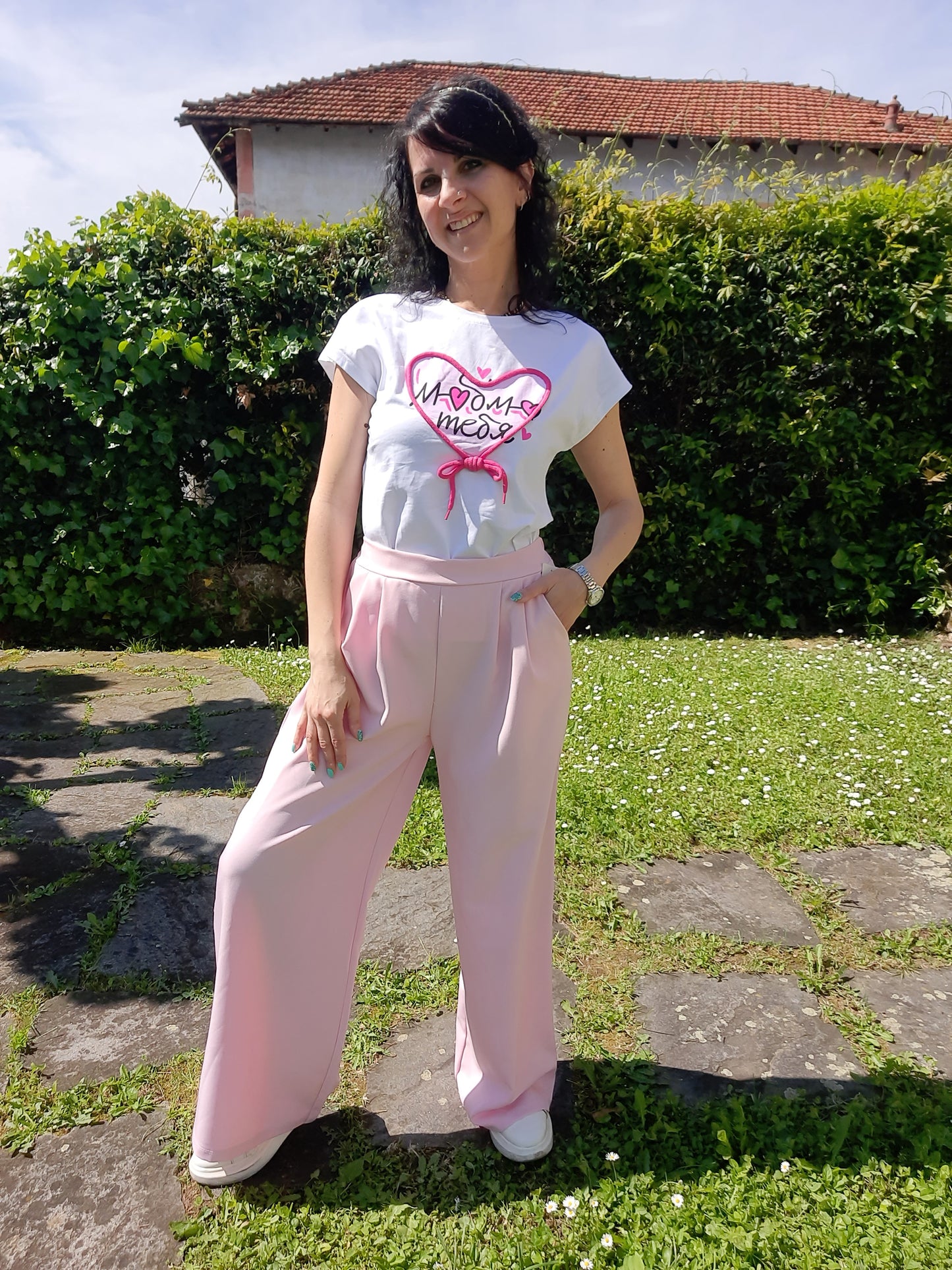 T-shirt Alternativa Cuore Fucsia