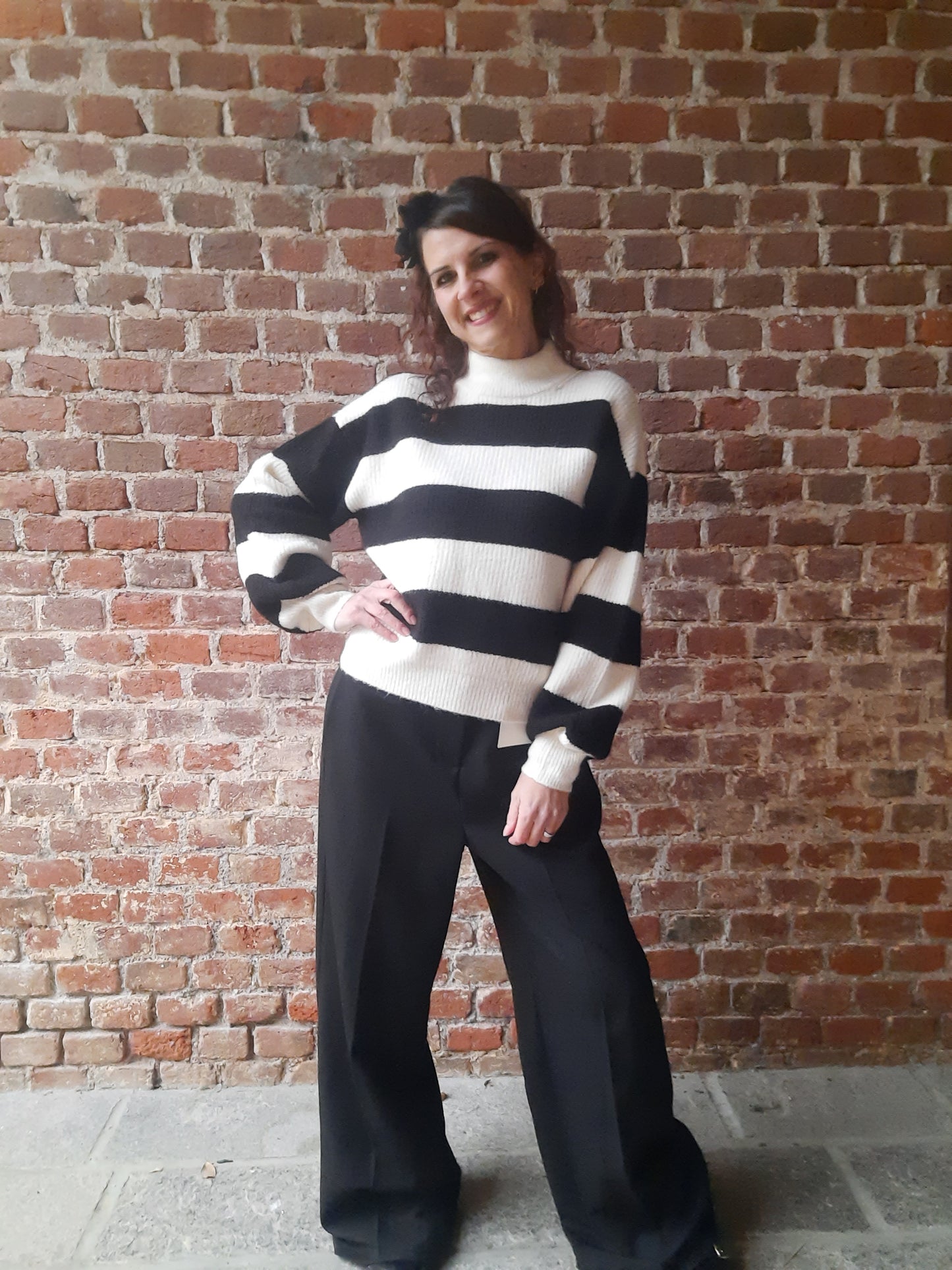 Maglione Bianco/Nero