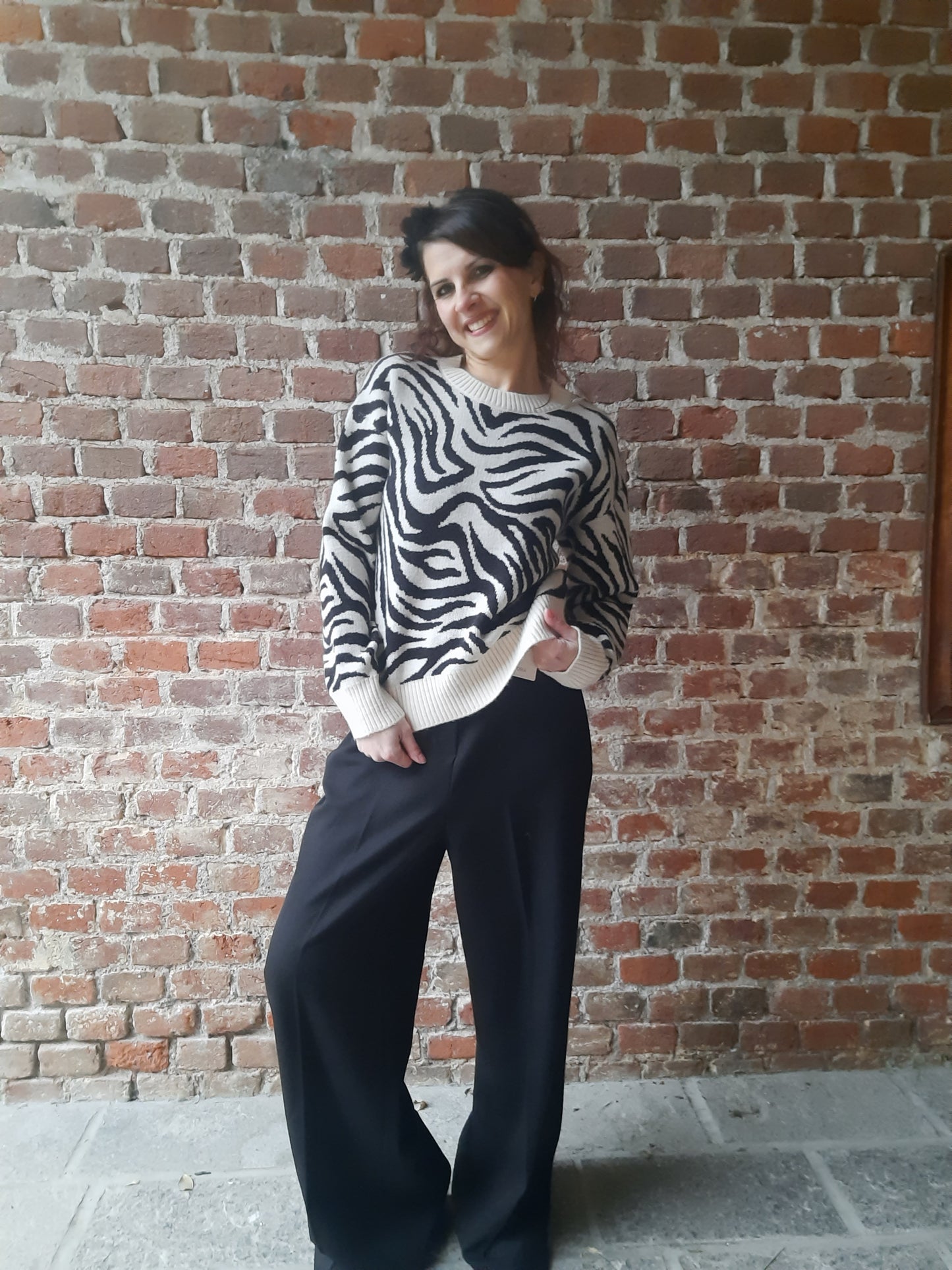 Maglione Zebra Beige