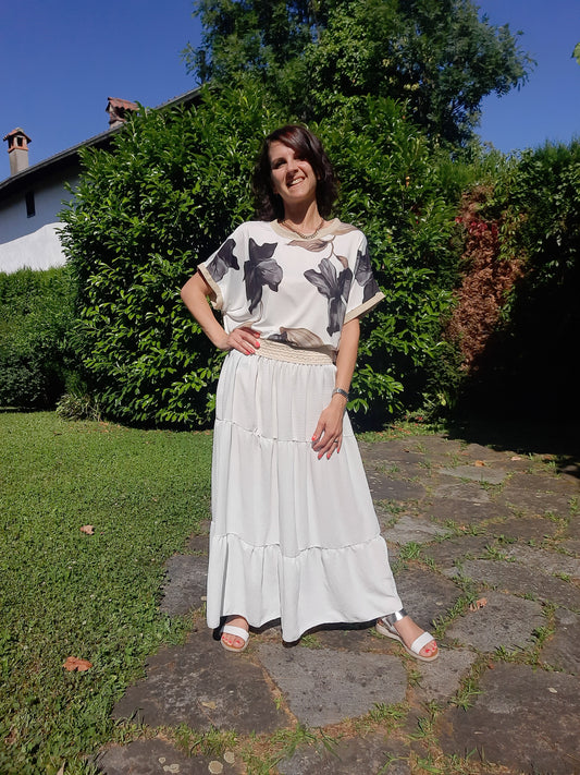 Maglia Over Fiori Neri